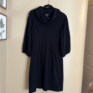 Black, kneelength, sweaterdress
